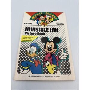 Vintage Walt Disney‎ Mickey's And Friends Invisible Ink Picture Book Magical